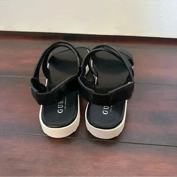 Size 9 Brand New Guess Black Sparkly Ankle Strap Sandals - Picture 4 of 7